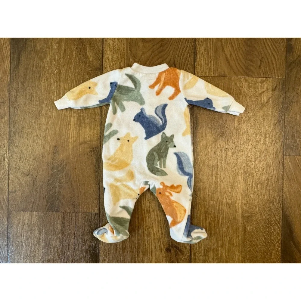 Carters Preemie Baby Boy Sleeper Outfit Romper Fleece Animal Reborn Winter‎